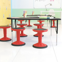Flash Furniture AY-9001S-RD-GG Carter Adjustable Height Kids Flexible Active Stool for Classroom and Home with Non-Skid Bottom in Red, 14